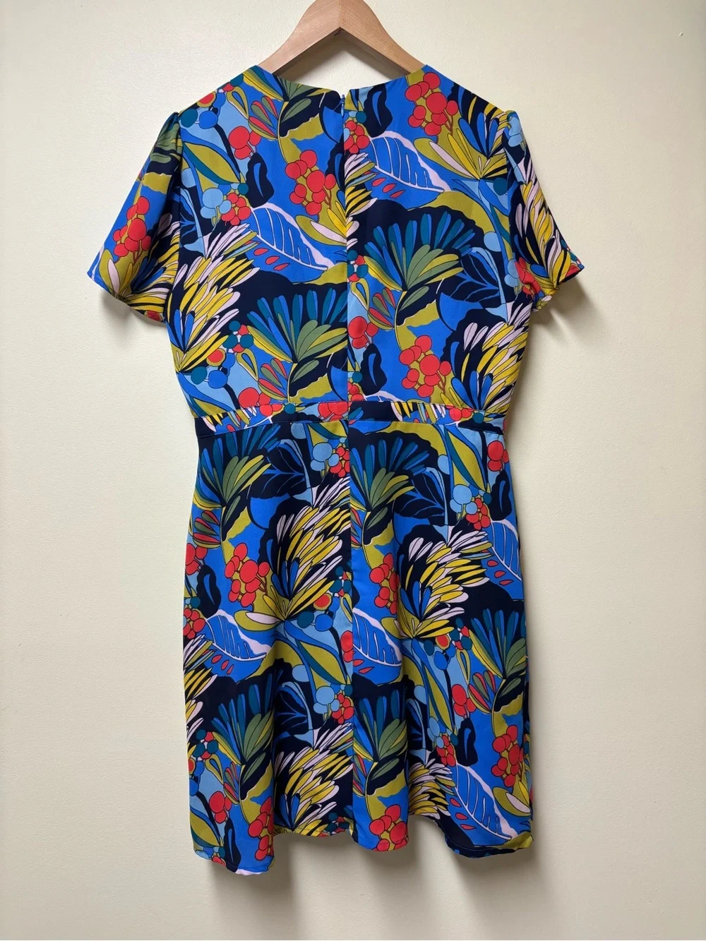 J Crew Mercantile Bright Blue Floral Faux Wrap Mini Dress 12